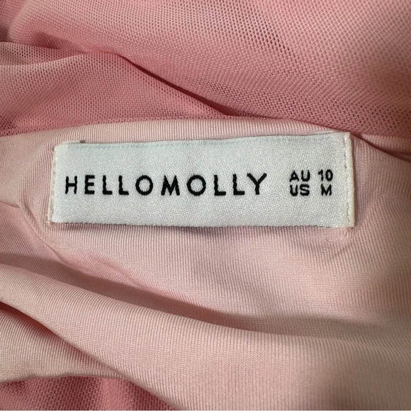 Hello Molly Favorite Things Dress Pink Medium Cutout Bodycon Ruched Fitted Party - Picture 9 of 11